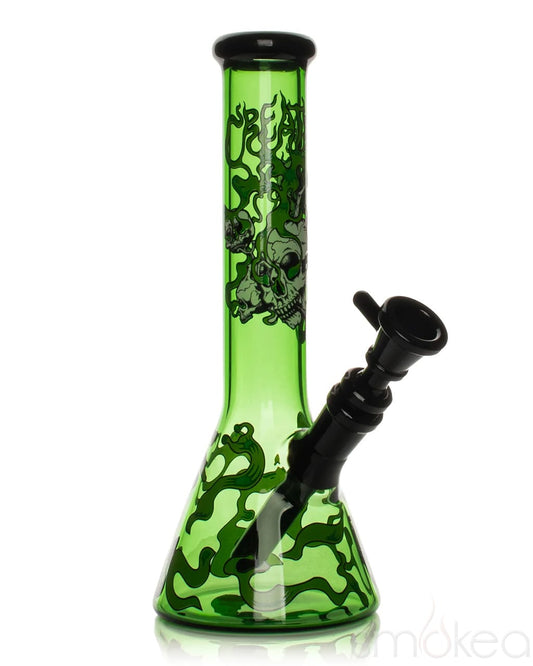 GEAR Premium x Creature 10” Glow-in-the-Dark Smoking Skulls Bong - Discreet Smoker