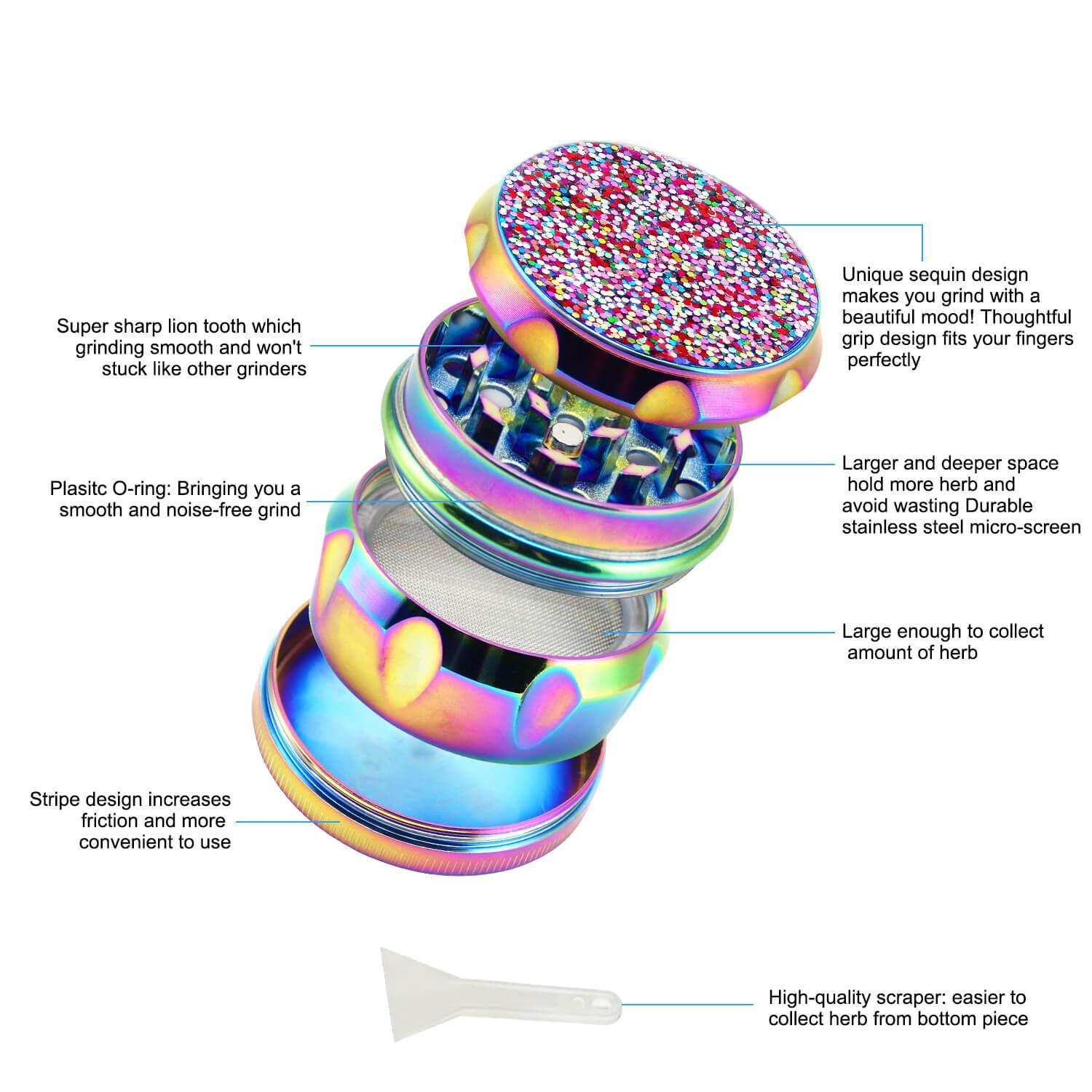 Girly Weed Grinder Glitter - Discreet Smoker