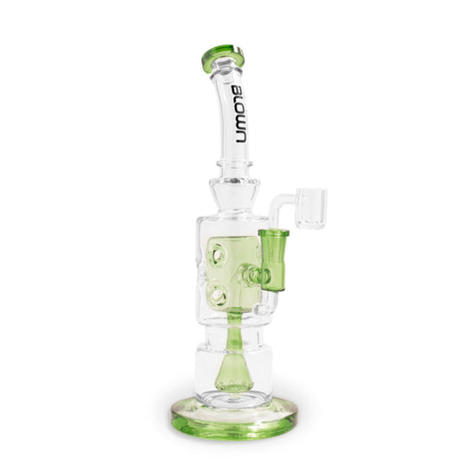 BLOWN Glass Goods ALPHA 12in Rig w/ Drip Perc Fab Egg Mid - Discreet Smoker