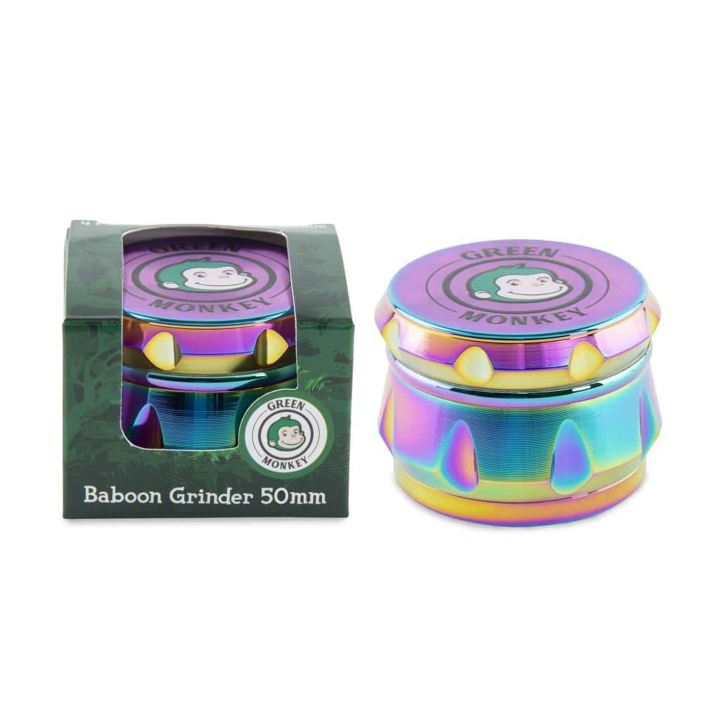 Green Monkey Grinder - Baboon Crown 4pc - 50mm - Discreet Smoker