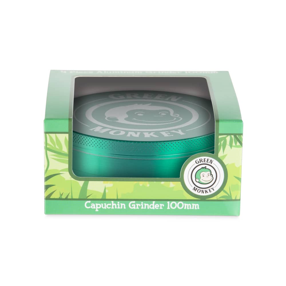 Green Monkey Grinder - Capuchin 4pc - 100mm - Discreet Smoker