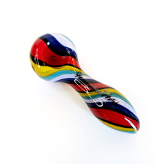 Colorburst Linework Spoon Pipe - Discreet Smoker