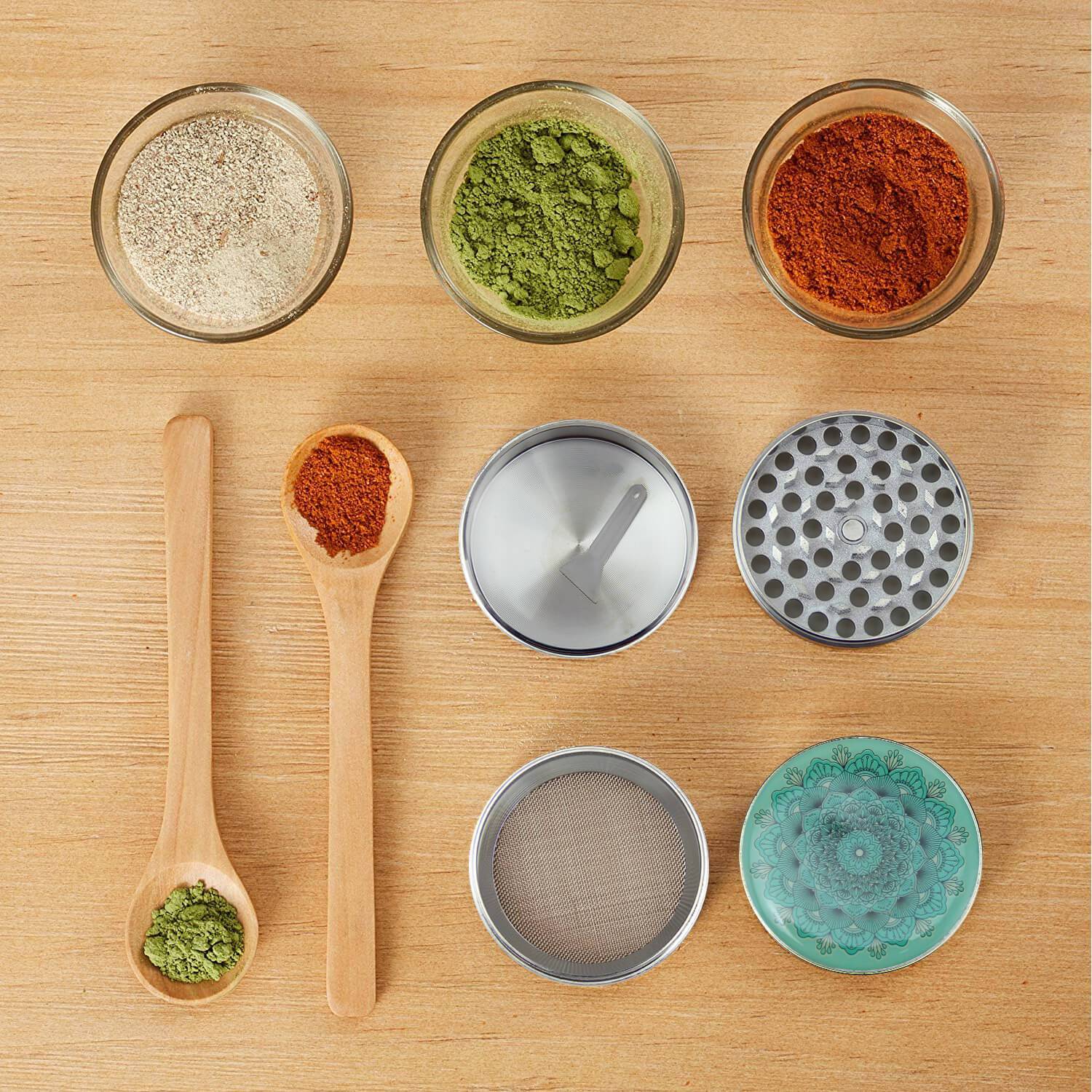 Mandala Grinder Silver - Discreet Smoker