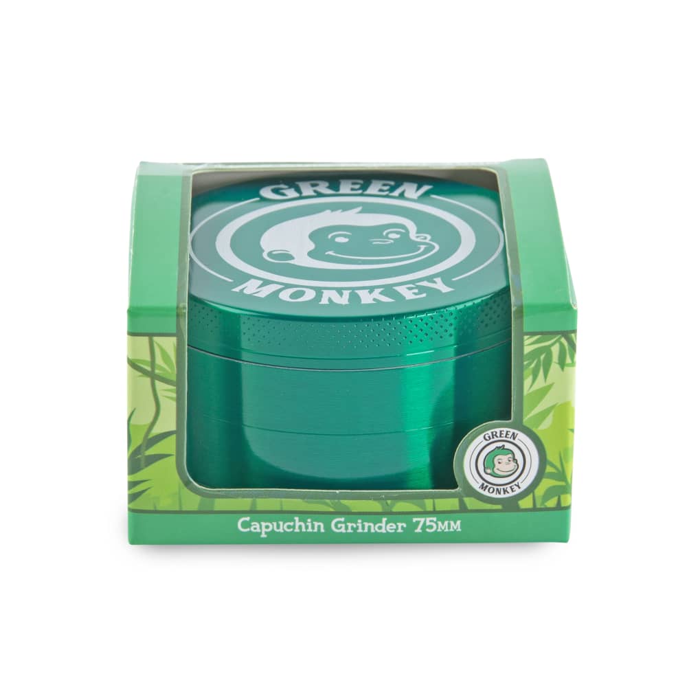 Green Monkey Grinder - Capuchin 4pc - 75mm - Discreet Smoker