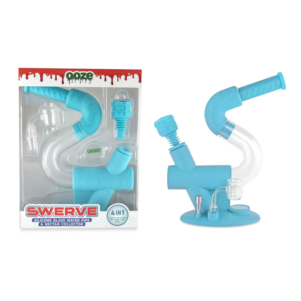 Ooze Swerve Silicone Water Pipe - Discreet Smoker