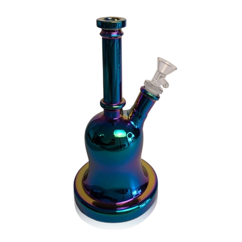 BELL SHAPED METALLIC GLASS BONG - Discreet Smoker