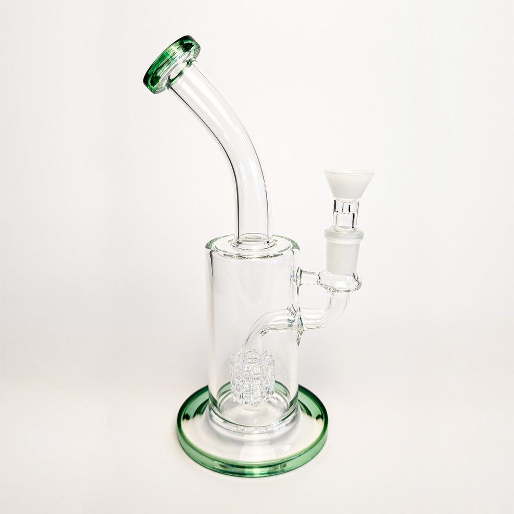 BENT NECK DAB RIG WITH DRUM PERCOLATOR - Discreet Smoker