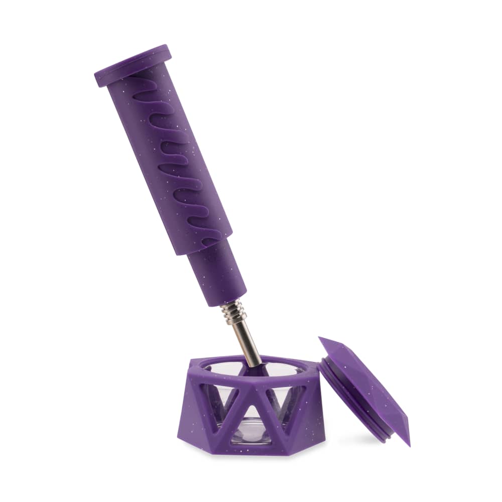 Ooze Hyborg Silicone Glass 4-in-1 Hybrid Water Pipe and Nectar Collector - Discreet Smoker