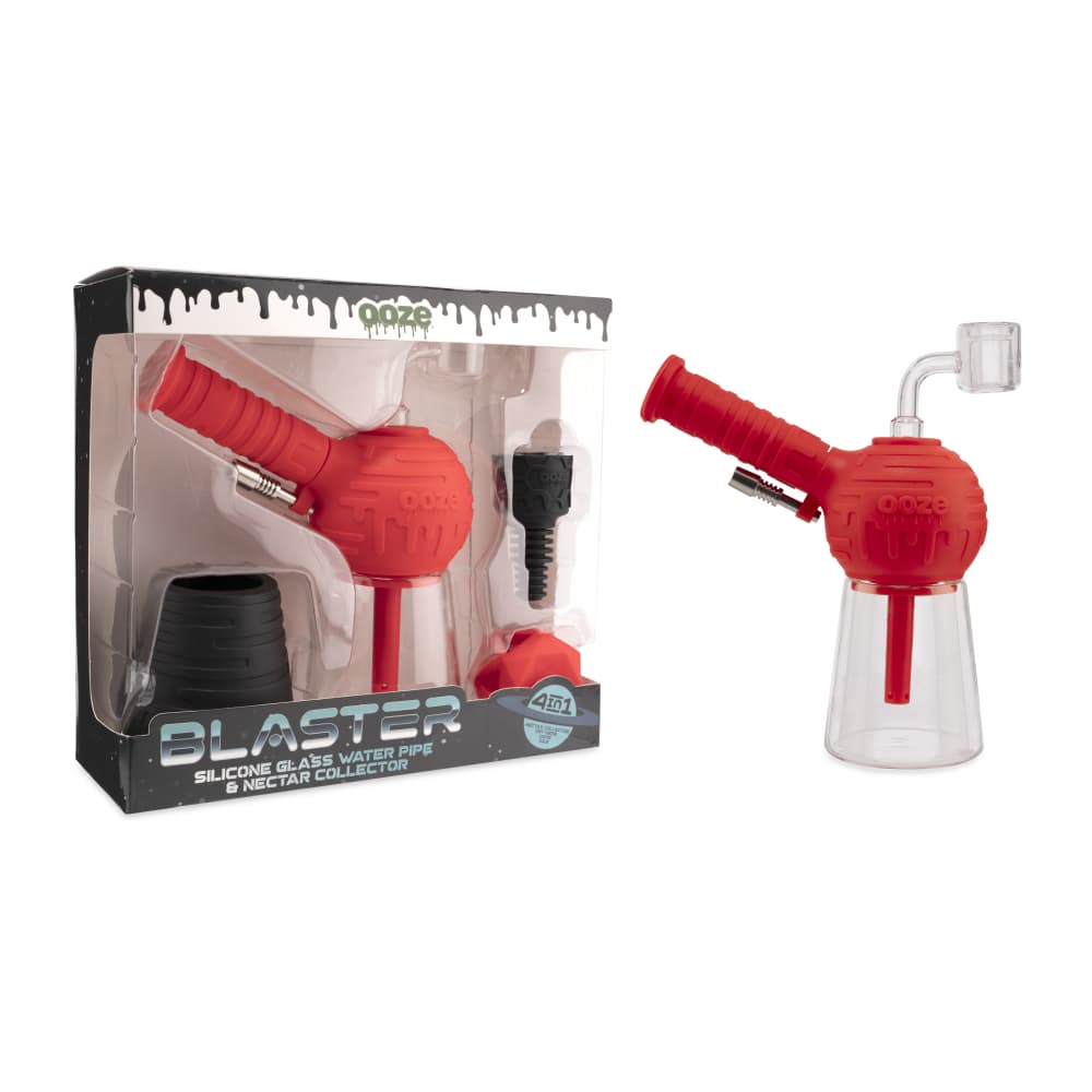 Ooze Blaster Silicone Glass 4-in-1 Hybrid Water Pipe and Dab Straw - Discreet Smoker