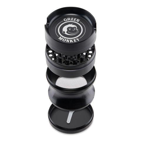 Green Monkey Grinder - Chacma 4pc with Ashtray - 63mm - Discreet Smoker