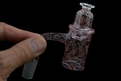 Space King Fully Fused Gold Fume Banger Kit (White / Gold) - Discreet Smoker