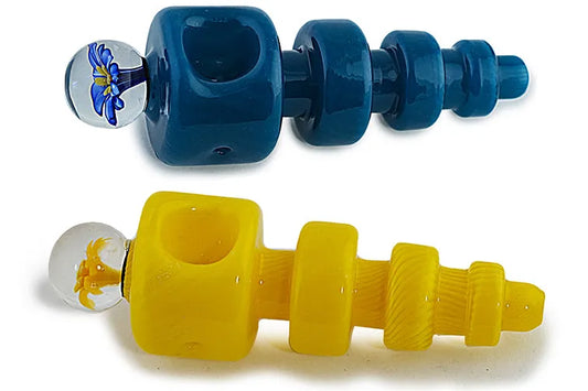 3D Flower Glass Marble Pipe - Discreet Smoker