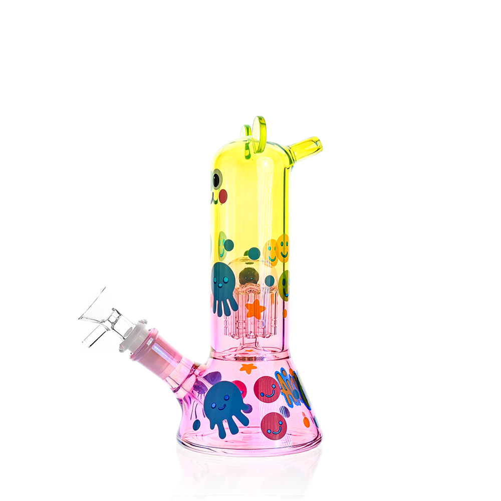 Cute Character Beaker Bong with Jellyfish Design | Croia Glass - Discreet Smoker