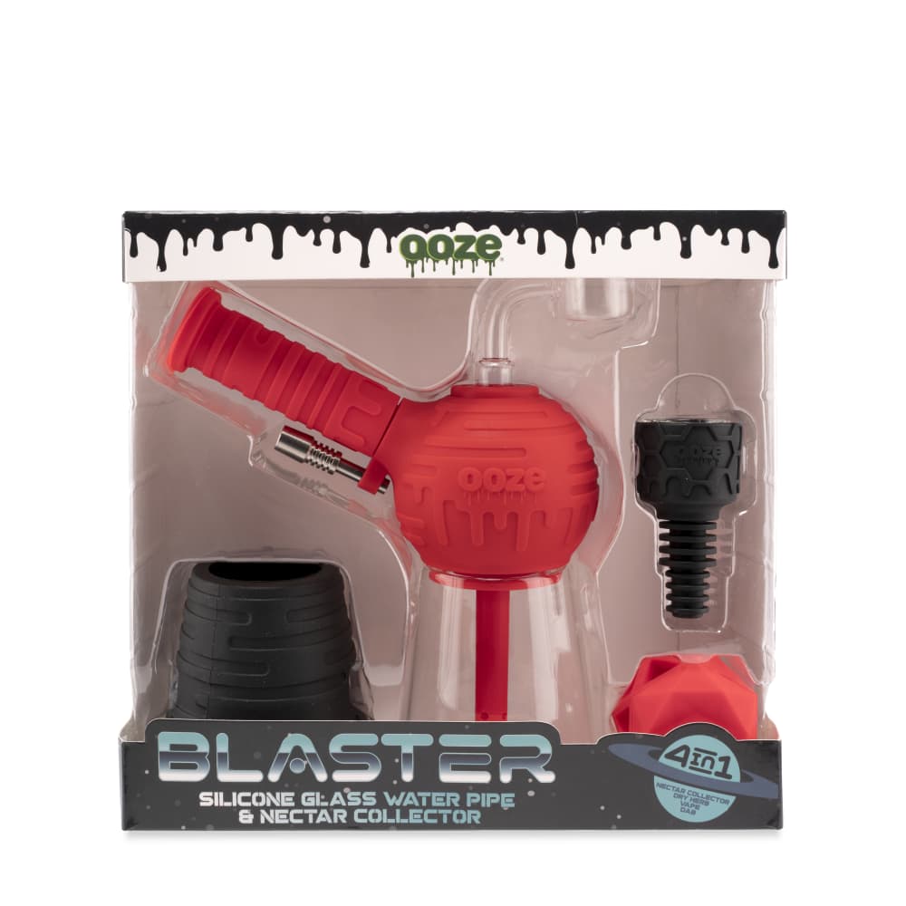 Ooze Blaster Silicone Glass 4-in-1 Hybrid Water Pipe and Dab Straw - Discreet Smoker