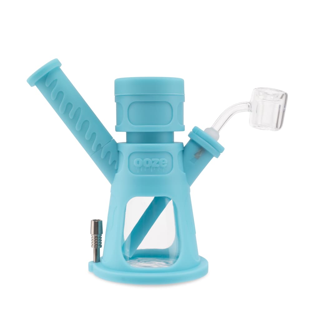 Ooze Hyborg Silicone Glass 4-in-1 Hybrid Water Pipe and Nectar Collector - Discreet Smoker