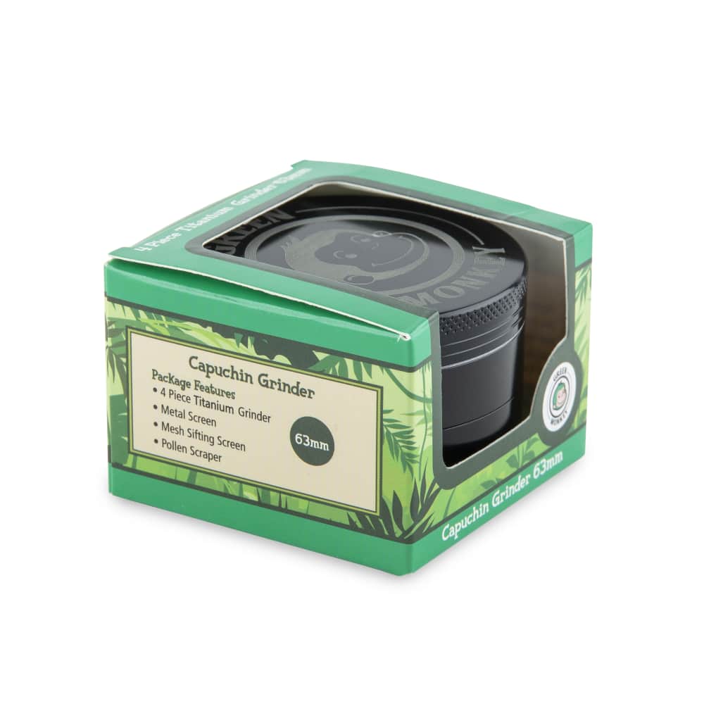Green Monkey Grinder - Capuchin 4pc - 63mm - Discreet Smoker