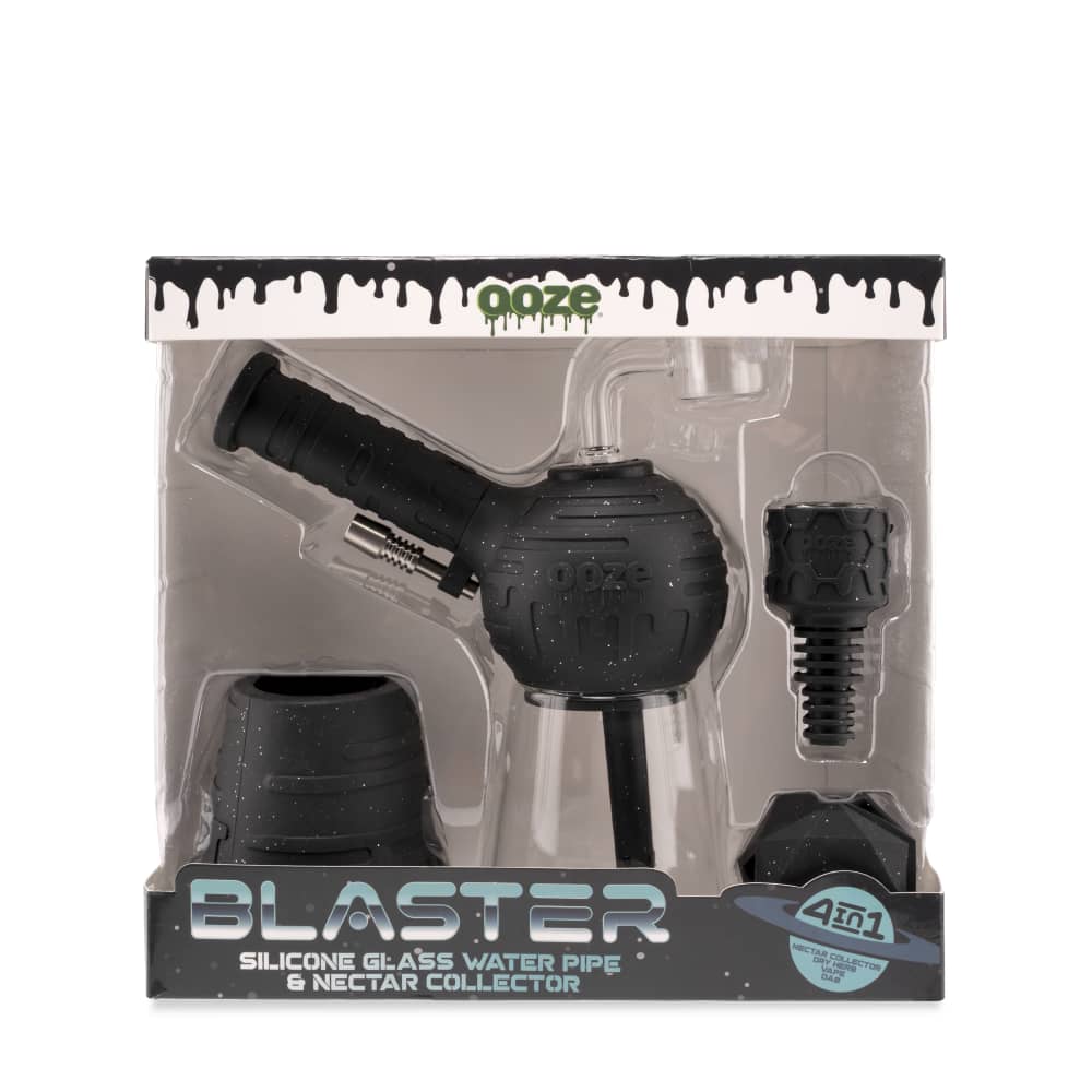 Ooze Blaster Silicone Glass 4-in-1 Hybrid Water Pipe and Dab Straw - Discreet Smoker