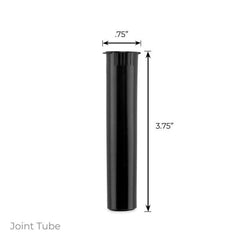 Loud Lock 95mm Plastic Joint Tubes – 1000ct – Black - Discreet Smoker