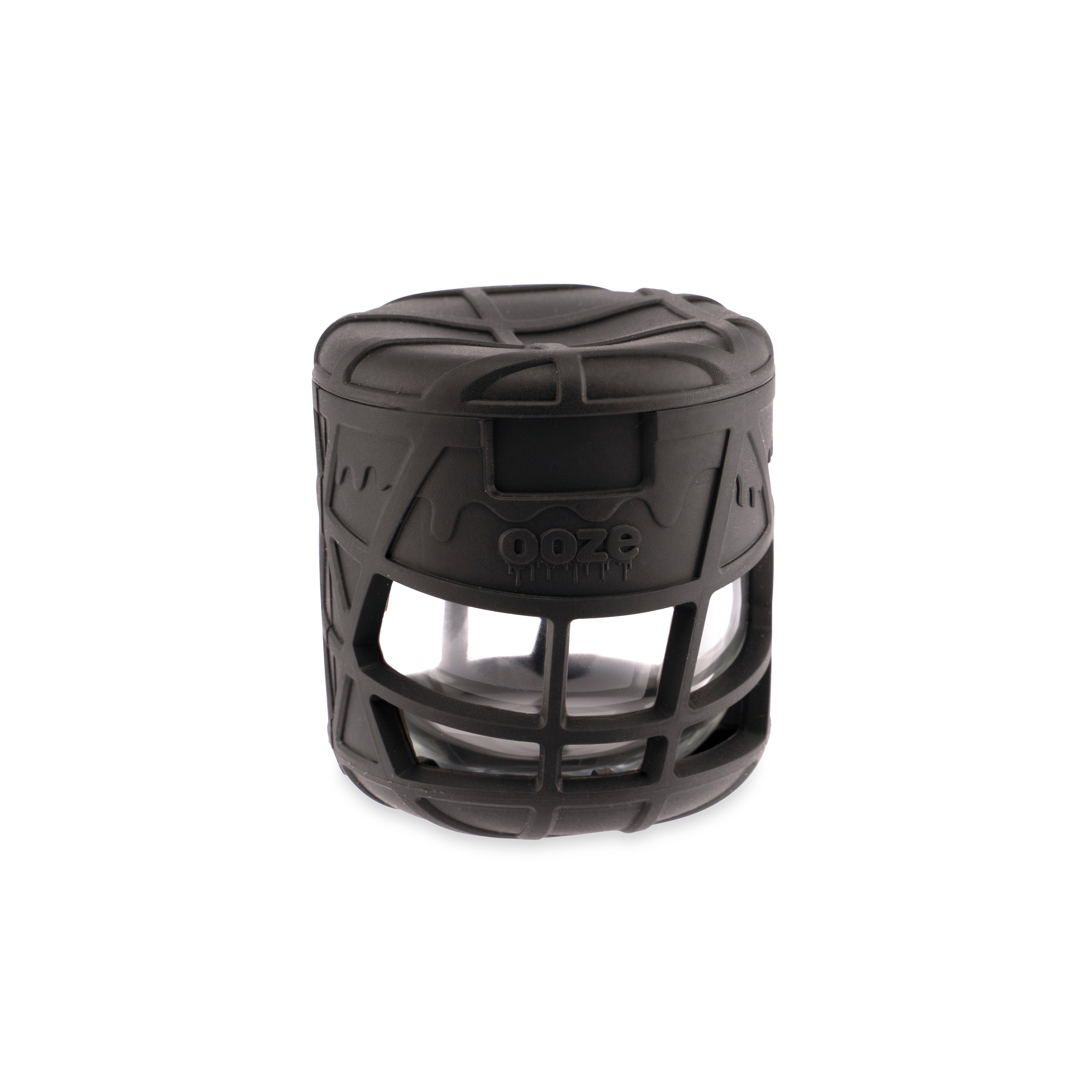 Ooze Prizm Silicone-Wrapped Glass Stash Jar - Discreet Smoker
