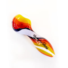 Vibrant Linework Twist Spoon Pipe - Discreet Smoker