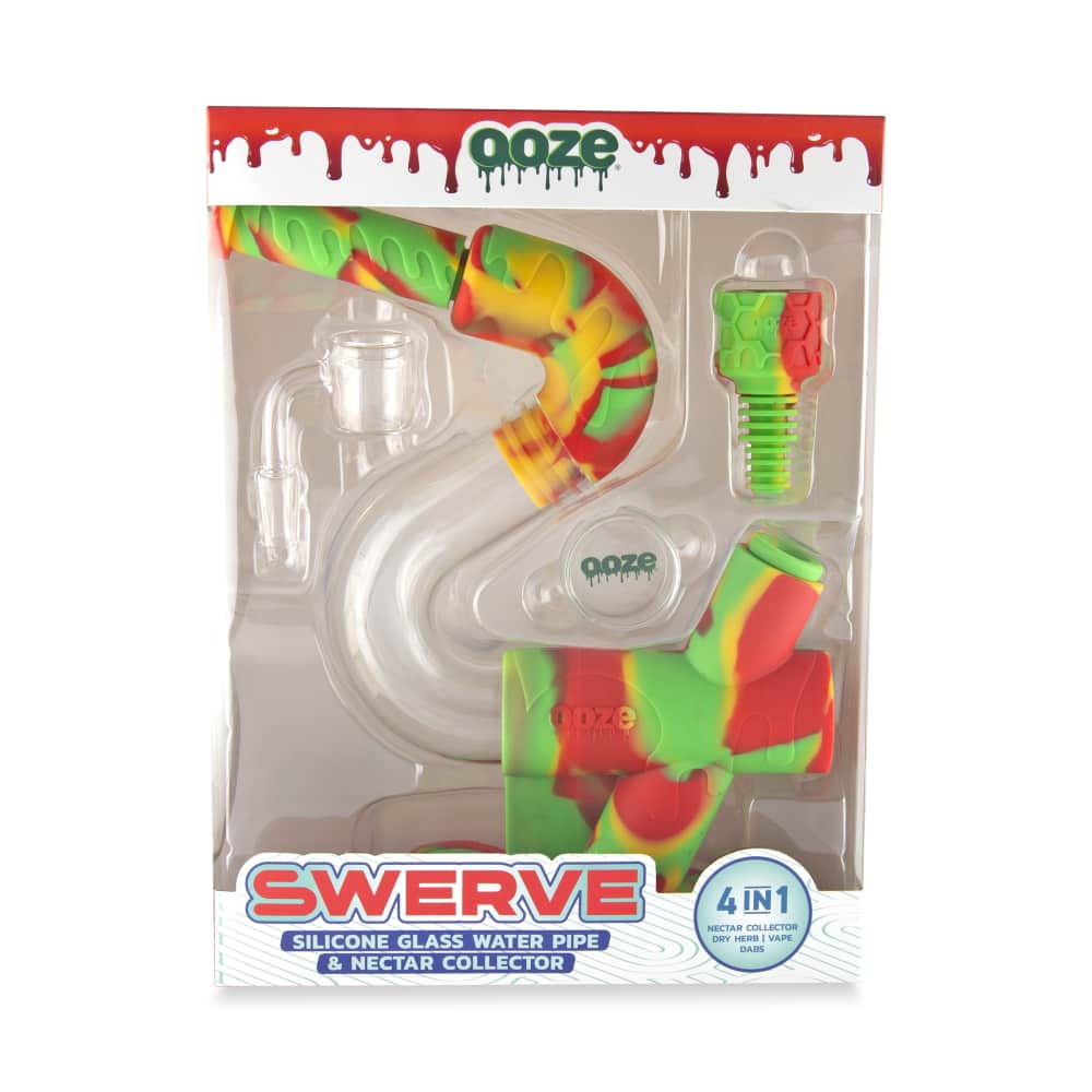 Ooze Swerve Silicone Water Pipe - Discreet Smoker