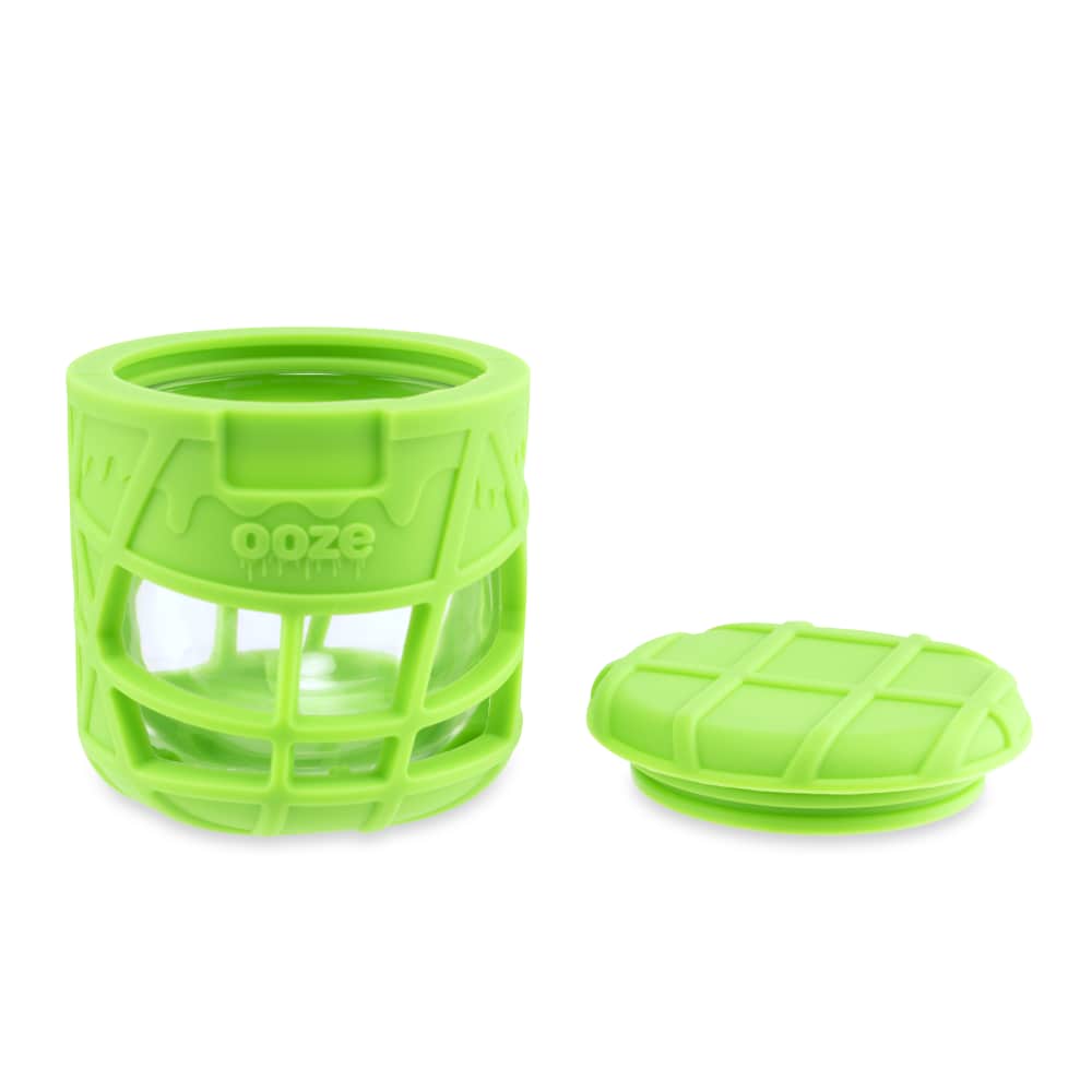 Ooze Prizm Silicone-Wrapped Glass Stash Jar - Discreet Smoker