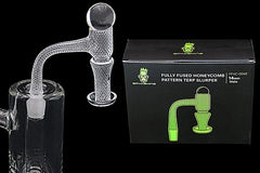 Space King Fully Fused Honeycomb Pattern Terp Slurper (Black / Green) - Discreet Smoker