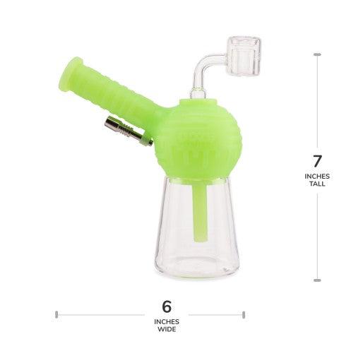 Ooze Blaster Silicone Glass 4-in-1 Hybrid Water Pipe and Dab Straw - Discreet Smoker