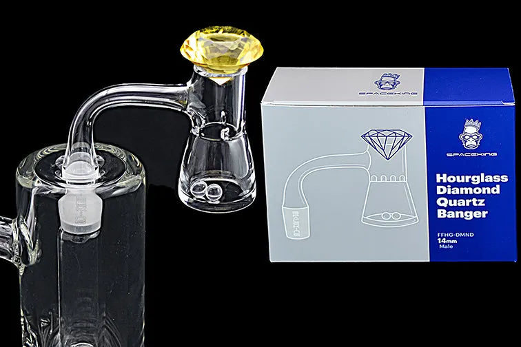 Space King Hourglass Diamond Banger Kit (Blue / Gray) - Discreet Smoker