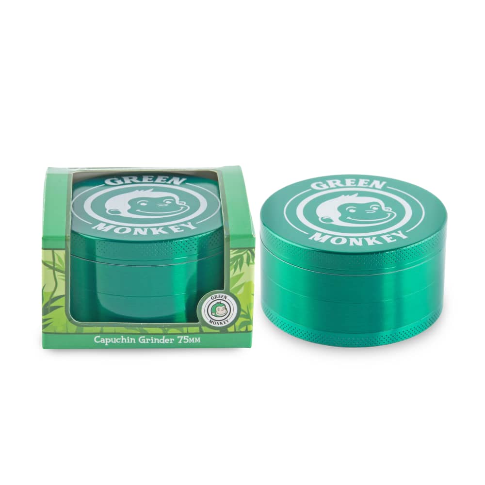 Green Monkey Grinder - Capuchin 4pc - 75mm - Discreet Smoker