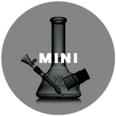 Compact discreet bong with a small beaker base and short mouthpiece, perfect for portability and quick sessions.