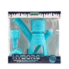 Ooze Hyborg Silicone Glass 4-in-1 Hybrid Water Pipe and Nectar Collector - Discreet Smoker