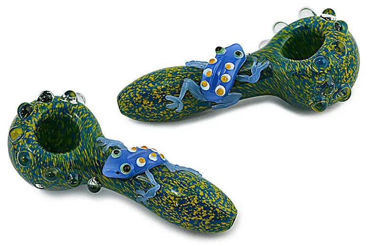 Colorful Frog Glass Pipe - Discreet Smoker