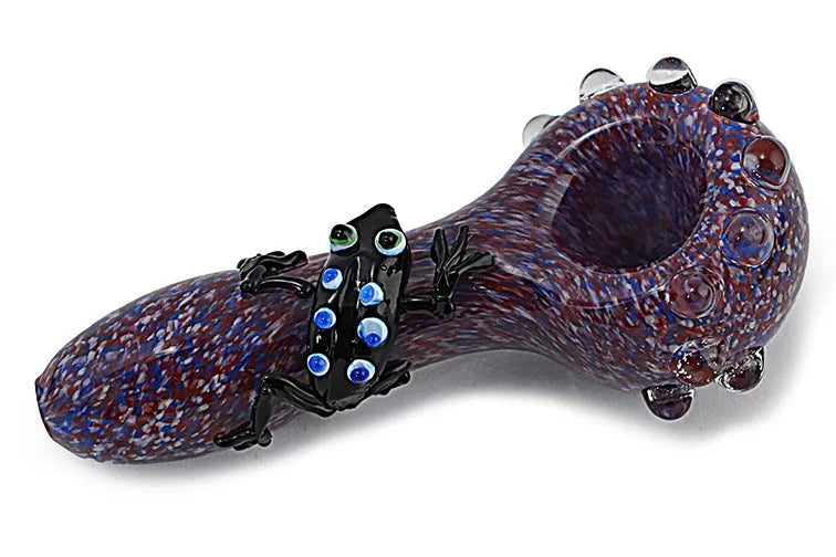 Colorful Frog Glass Pipe - Discreet Smoker