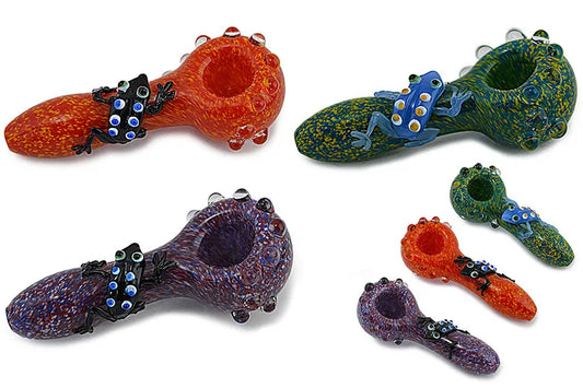 Colorful Frog Glass Pipe - Discreet Smoker