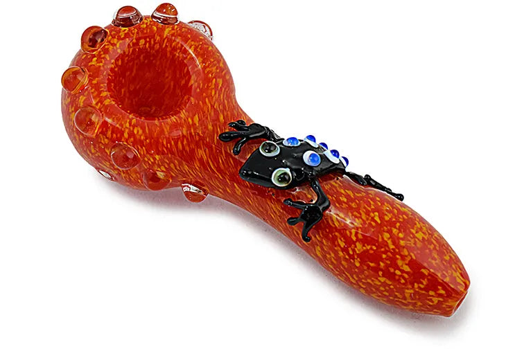 Colorful Frog Glass Pipe - Discreet Smoker