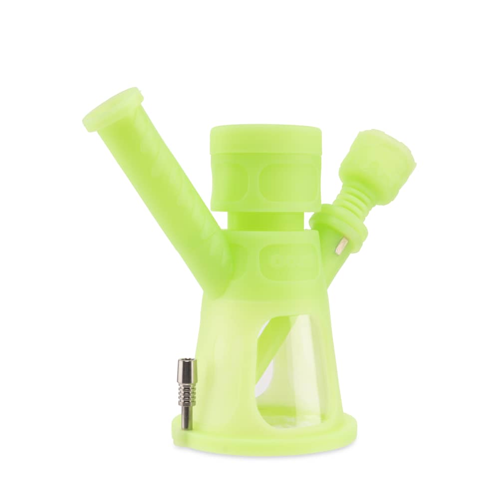 Ooze Hyborg Silicone Glass 4-in-1 Hybrid Water Pipe and Nectar Collector - Discreet Smoker
