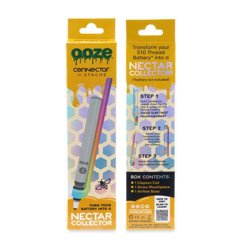 Ooze x Stache ConNectar - 510 Thread Dab Straw Vape Pen Attachment - Discreet Smoker