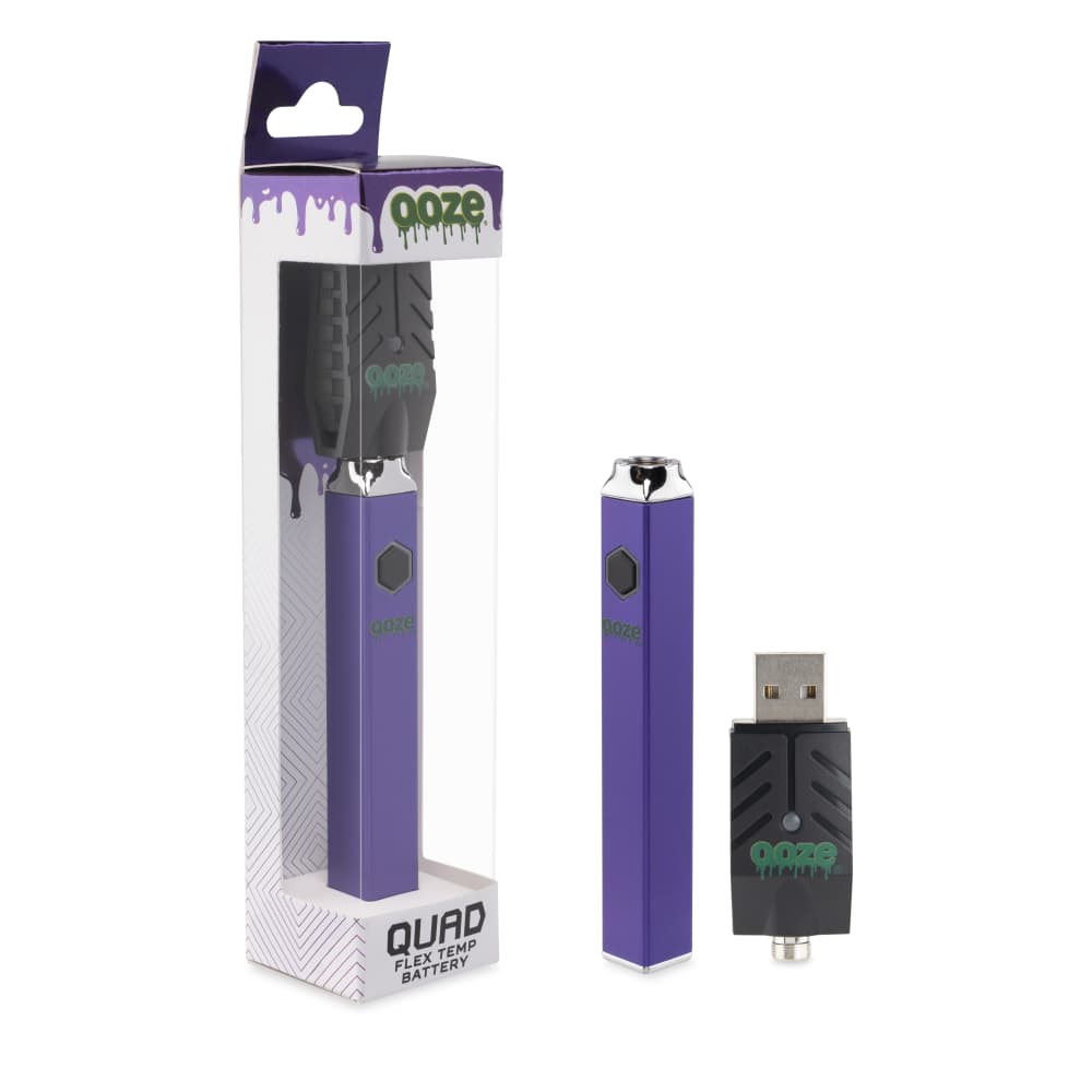 Ooze Quad 510 Thread 500 mAh Square Vape Pen Battery - Discreet Smoker