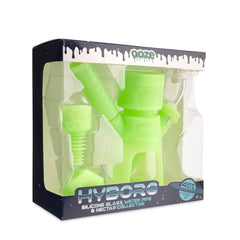 Ooze Hyborg Silicone Glass 4-in-1 Hybrid Water Pipe and Nectar Collector - Discreet Smoker