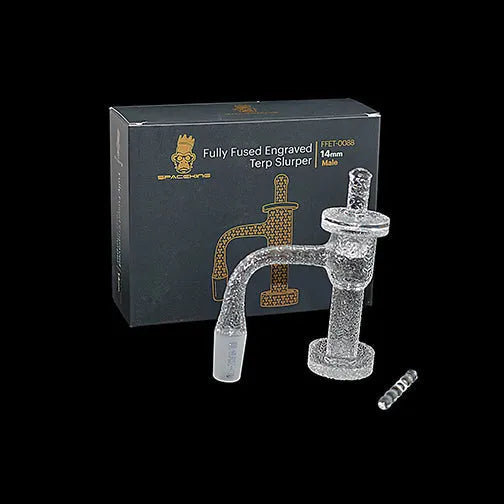 Space King Fully Fused Engraved Terp Slurper (Black / Gold) - Discreet Smoker