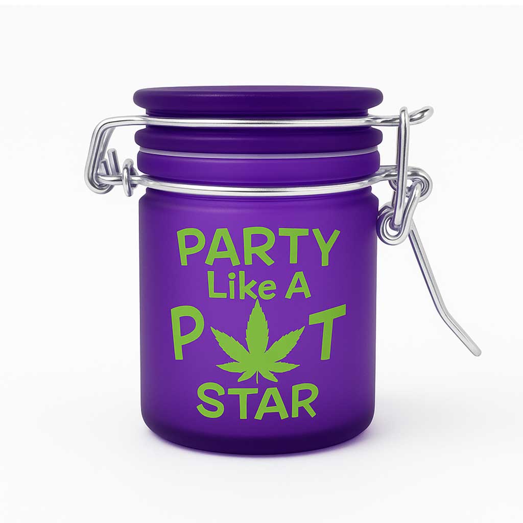 PARTY LIKE A POT STAR GLASS STASH JAR - Discreet Smoker