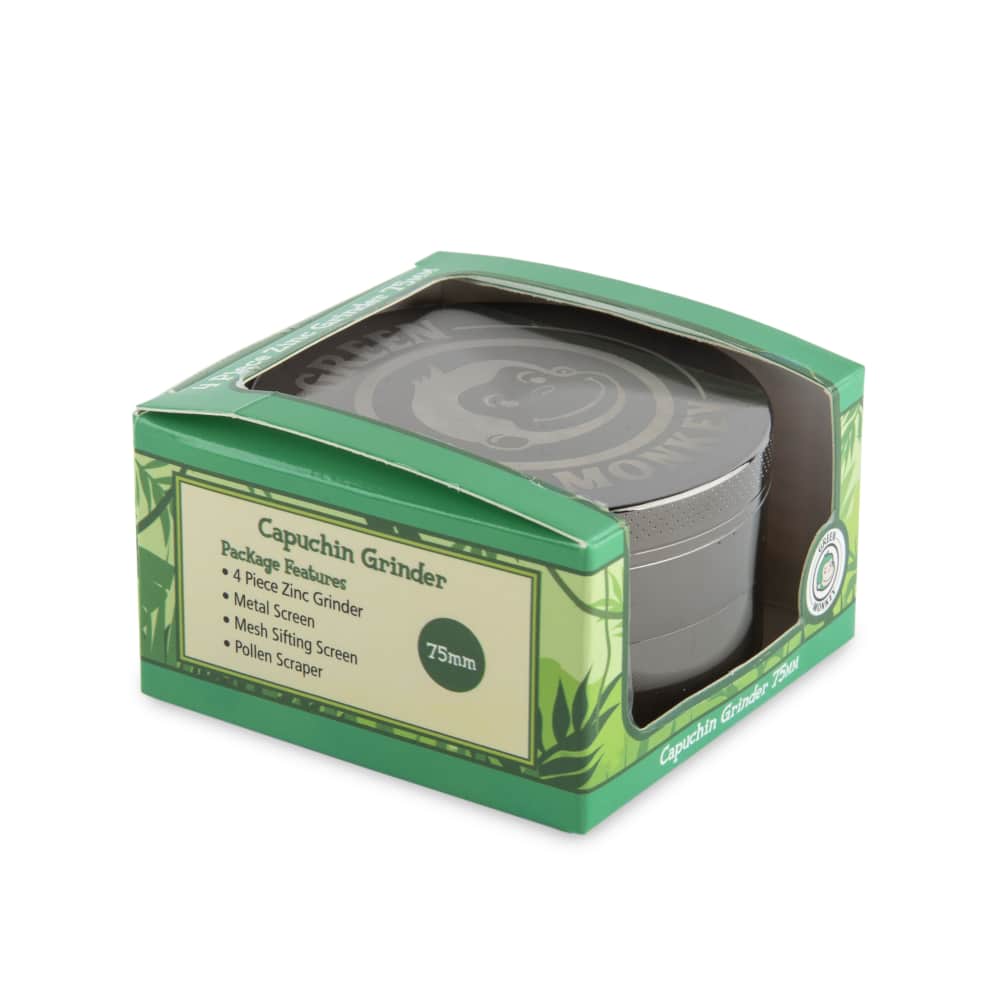 Green Monkey Grinder - Capuchin 4pc - 75mm - Discreet Smoker