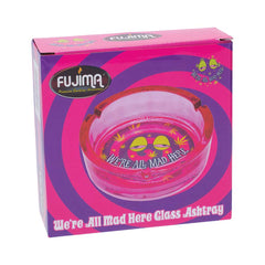 PURPLE WE'RE ALL MAD HERE GLASS ASHTRAY - Discreet Smoker