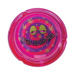 PURPLE WE'RE ALL MAD HERE GLASS ASHTRAY - Discreet Smoker
