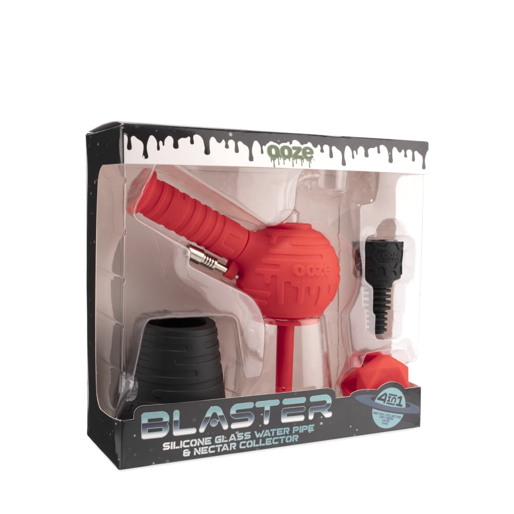 Ooze Blaster Silicone Glass 4-in-1 Hybrid Water Pipe and Dab Straw - Discreet Smoker