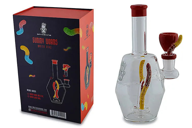 Space King Gummy Worms Water Pipe - Discreet Smoker