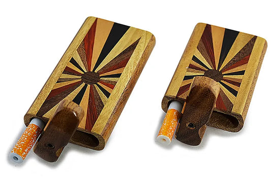 Horizon Swivel Wooden Dugout (2 sizes) - Discreet Smoker