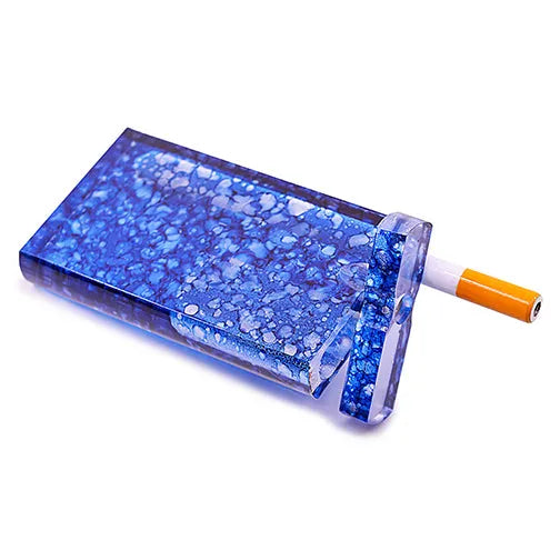 Handmade Acrylic Dugout w/ One Hitter - Splatters - Discreet Smoker