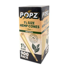 POPZ Hemp Cones 1 ¼ Size Bulk 900ct Box – Natural